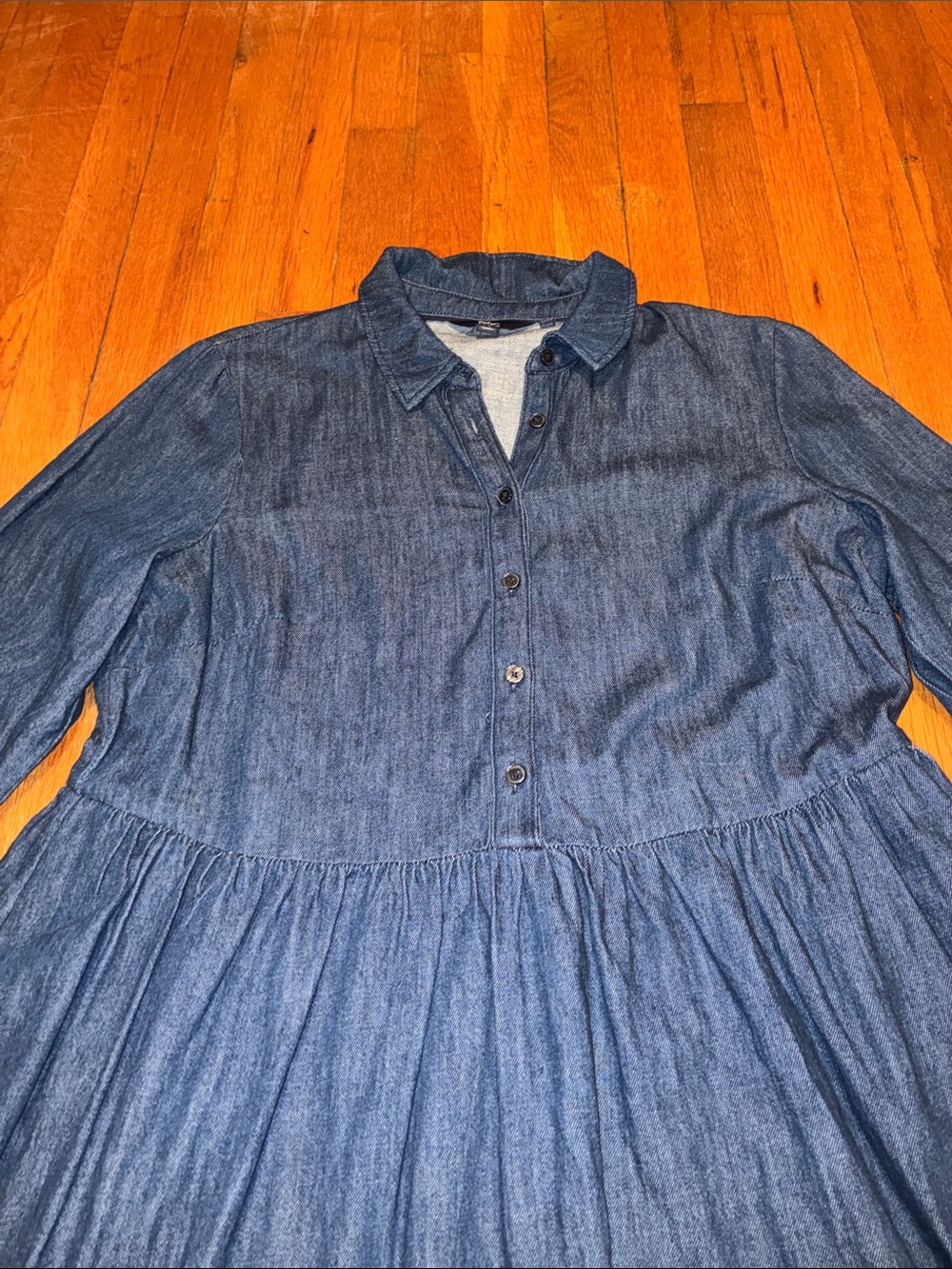 Boden Denim Long Sleeve A-Line Shirt Dress in Dark Wash Blue, Women’s size 10 - Picture 3 of 15